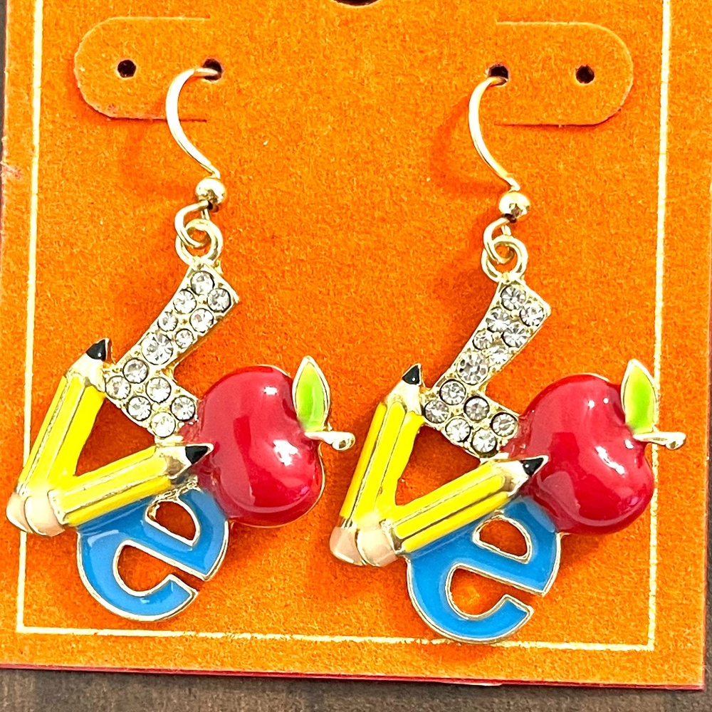 Back to School Love Dangle Earrings